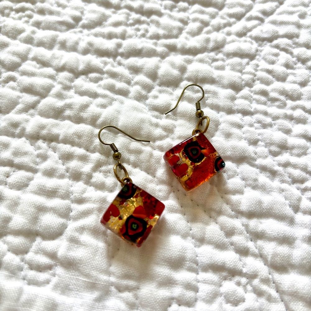 Venetian Glass Dangly Earrings